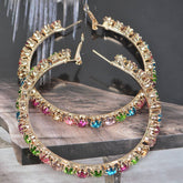 Silver Rhinestone hoop earrings